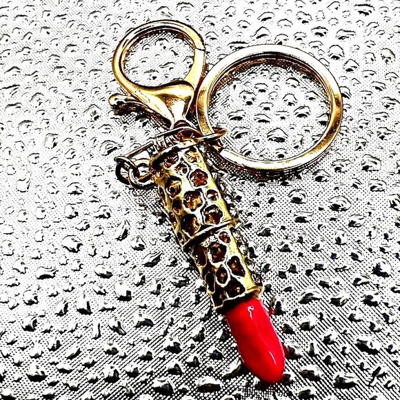 Hot Pink Lipstick Purse Charm Keychain - NEW! - Picture 2 of 5